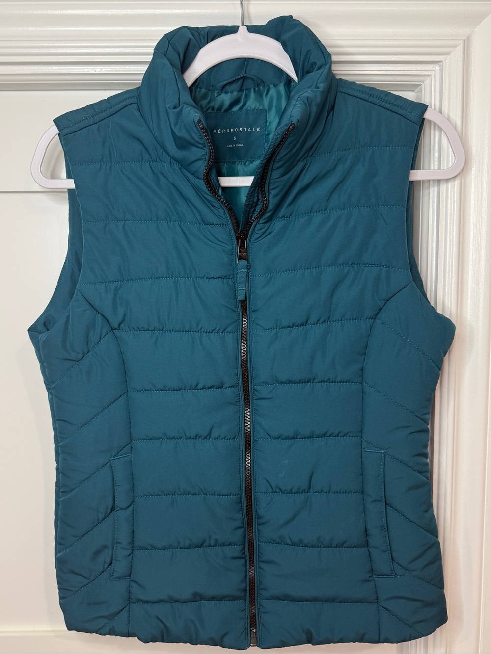 Aéropostale Teal Blue Quilted Puffer Vest Size Small